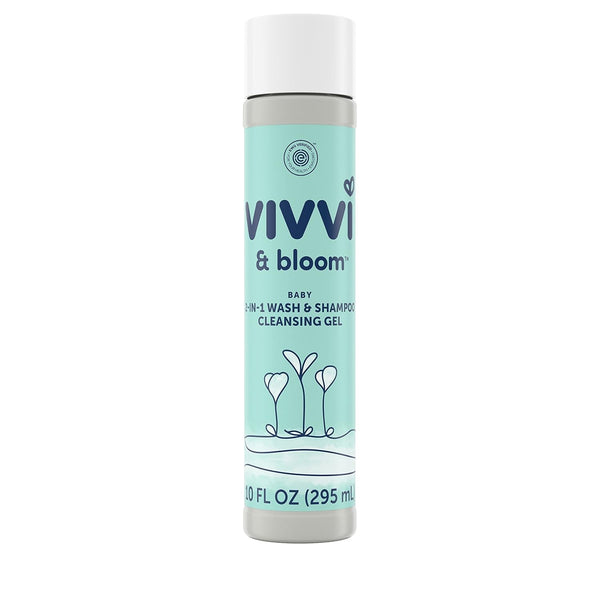 Vivvi & Bloom Gentle 2-in-1 Baby Wash & Shampoo Cleansing Gel - Tear-Free, 10 Fl Oz, Hypoallergenic Formula