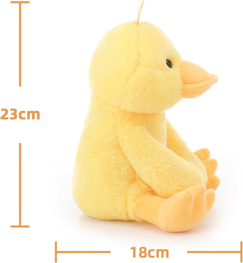 Plush Velvet Duck Stuffed Animal, Apricot Lamb Toys, Soft Cuddly, Perfect for Child, 9 Inches