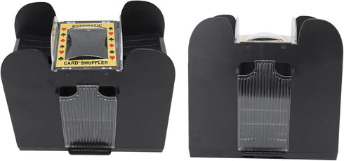 Automatic Card Shuffler, 1-6 Deck Battery Powered Machine, Lower Noise Electric Poker Shuffler for Home