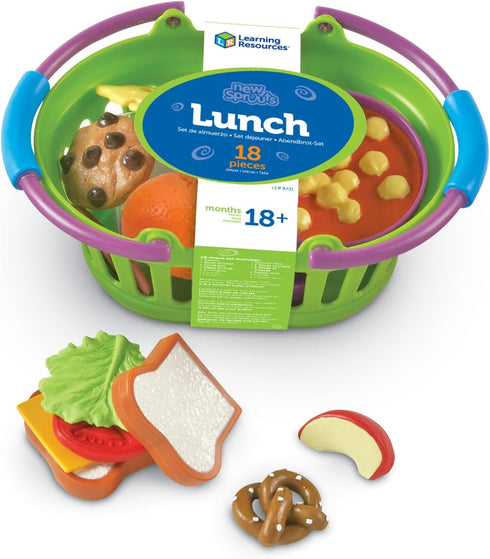 18 Set, 18 Learning Resources New Sprouts Lunch Basket, Pretend Play Food, Piece Ages mos+