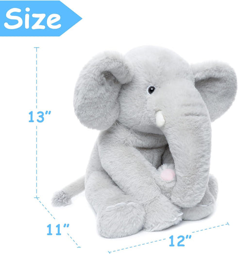 13" Gray Elephant Stuffed Animal - Plush Toy for Boys, Girls, Kids, Baby Shower, Bedtime, Birthday Gift