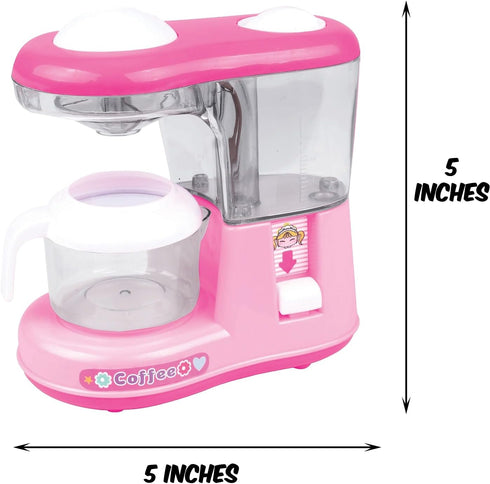 PowerTRC Kitchen Appliance Playset with Light & Sound | Kettle, Coffee Maker, Mixer, Kitchen Accessories Toy for Kids