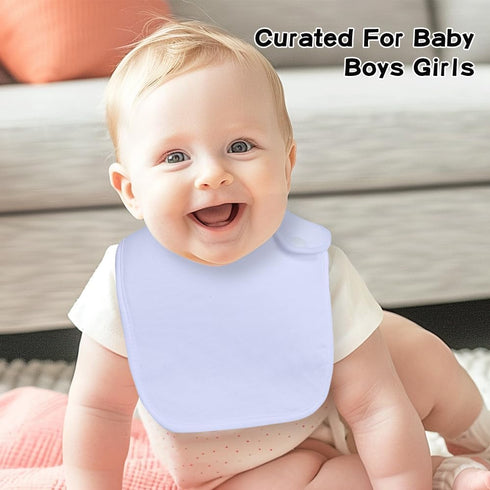 lazyrhino 8 Pack Baby Bibs Unisex Adjustable with Snaps Ultra Soft Absorbent Drooling Teething for Boys and Girls