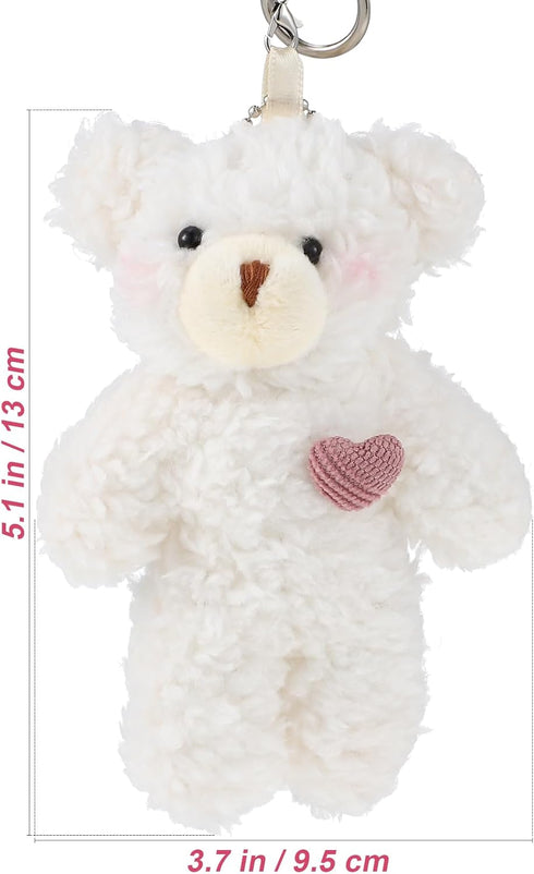 2pcs Plush Bear Keychain - Teddy Bear Keychain Animal Key Ring Hanging Ornament for Girls Women