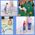 Hopscotch Squares and Ring Games - 11in/15in with 25 Connectors for Kids - Balance Agility Training Obstacle Course
