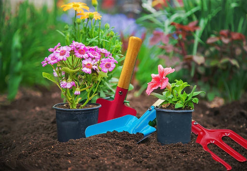 Gardening Tools Set: Trowel, Rake, Shovel, Spoon, Fork for Best Outdoor Gift for Gardening Enthusiasts.
