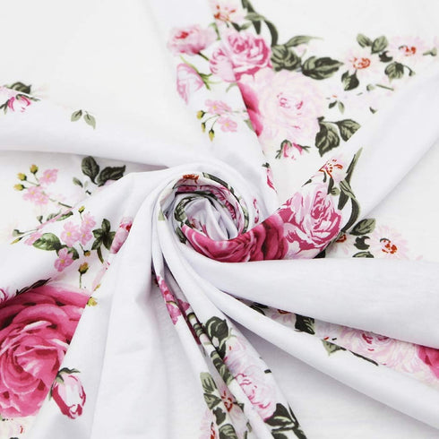 Newborn Girls Receiving Blanket and Headband Set, Flower Baby Swaddle Blankets, Infant Warm