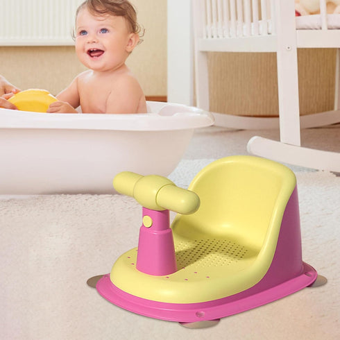 TTETTZ Bath Seat Bathtub Seat for Bathing, Yellow Pink