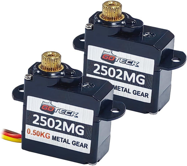 GOTECK 2PCS 2g Mini Servo, Micro Full Metal Gear Digital Servo,for RC