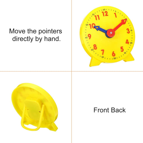 PATIKIL 4 inch Teaching Clock - 2 Pack Learn Clock for Classroom - Analog Clock with 12 Hour Pointers