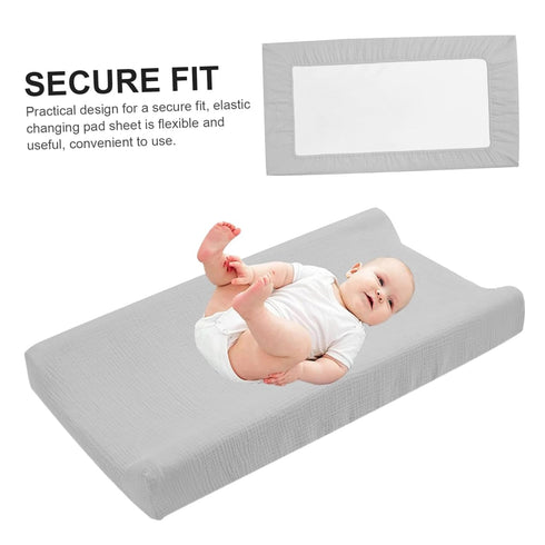 LIFKOME 2-Pack Washable Baby Changing Pad Covers Removable Soft Cotton Sheets for Diaper Changing Table Stretchy Fit