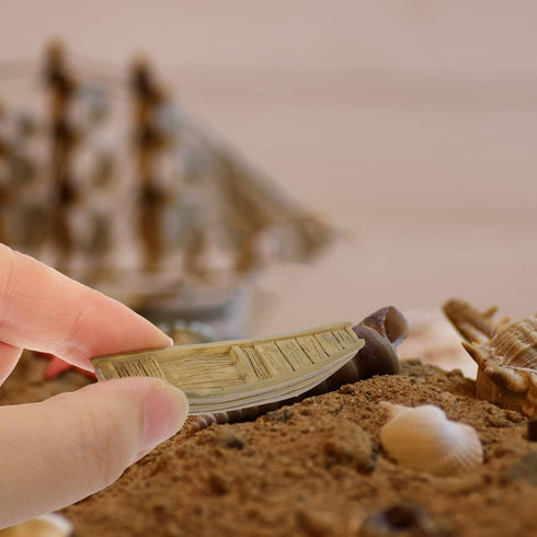 15Pcs NUOBESTY Miniature Boat Resin Fishing Ship Model for Fairy Garden Accessories, DIY Micro Landscape Decoration