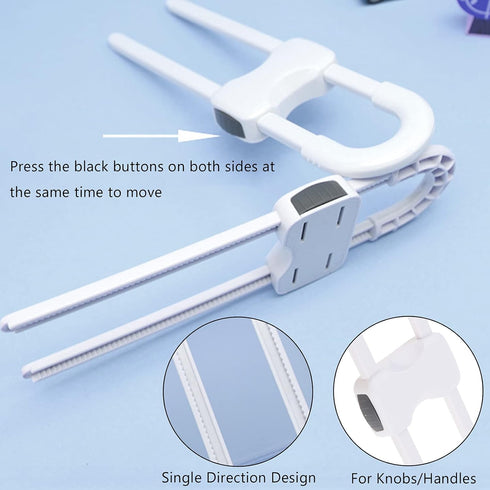 Sliding Cabinet Locks, U-Shaped Adjustable Child Safety Locks for Drawers, Closets, Refrigerators, 4PCS