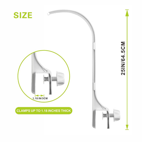 AICMEI 24 inch Crib Mobile Bed Bell Frame arm Bracket, Double nut Screw Fixing Frame -DIY Toy Decoration Bracket (Stand