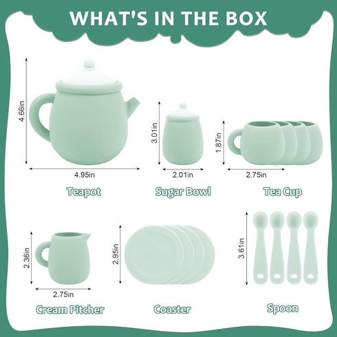 Set, Set 15 Set 3-6, MCGMITT Silicone Tea Tea Party for Little Girls Boys, Pcs BPA Free Dishwasher Safe Pretend Tea