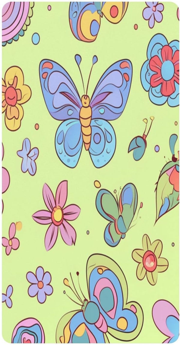 Bseiialft Colorful Butterflies Flowers Cute Crib Sheets for Boys Girls Soft and Breathable
