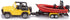 Siku 1658, Jeep with Boat, Metal/Plastic, Yellow/Red, Removable Trailer, Floatable Boat