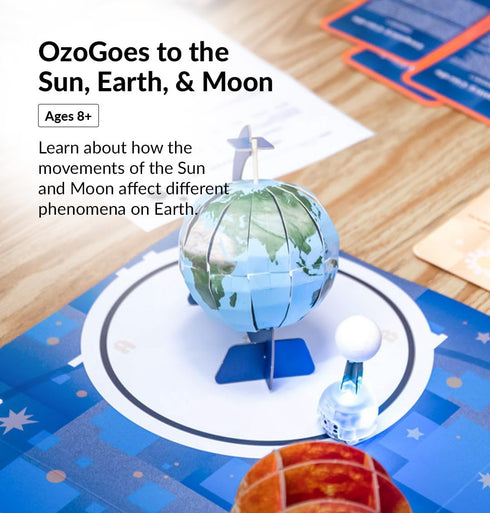 OzoGoes to Sun, Earth & Moon STEAM Kit for Ages 8+ - Learn Celestial Movements and Critical Thinking