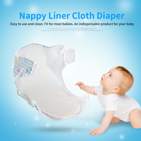 Huhushop 10PCS 6 Reusable Nappy Liners Washable Layers Soft Incontinence Cloth Diaper Insert Liner Nappy Pad Baby