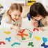 Skrtuan Wooden Blocks Puzzle for Kid Adults Brain Teaser Hexagon Puzzles Games Toy Shape Pattern Block Tangram Geometry