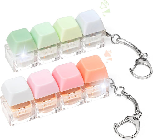 Keyboard Fidget Toy, 2PCS Fidget Keyboard Keychain Keyboard Clicker Fidget Silent Loud