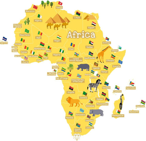 HomeEvolution Kids Educational Removable World Map Peel and Stick Large Wall Decals Stickers for Nursery Bedroom