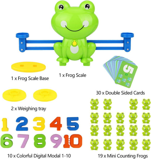 Aitbay Frog Balance Counting Toys, Educational Number Toy for Boys & Girls Age 3+, Fun Children's Gift (63 PCS)