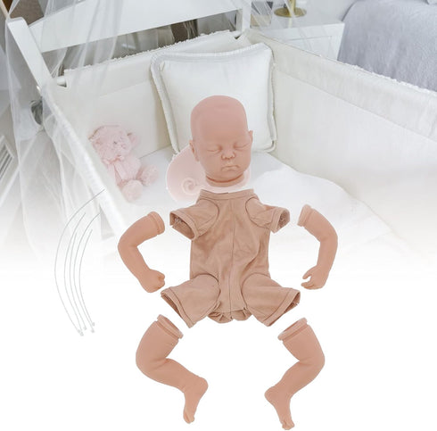 Reborn Doll Kit, 19 Inch Simulation Baby Dolls Accessories, Unpainted Baby Doll Mold with Limbs, Head, Body