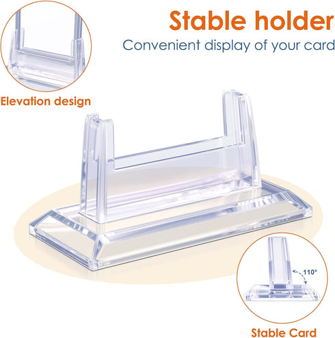 12Pcs Magnetic Card Holders for Trading Cards, 35pt Acrylic Hard Sleeves with Stands for Sports Cards Storage