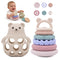Baby Bear Teething & Stacking Toy Set - Teething Toys Silicone Teethers,