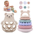 Baby Bear Teething & Stacking Toy Set - Teething Toys Silicone Teethers,