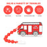 Baby Construction Vehicles Teething Toys, Fire Rescue Truck, Food Grade Silicone Teether with Pacifier Clip, BPA Free,