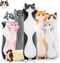 Long Cat Plush Pillow, 43.3in Cute Black Cat Plushie Stuffed Animal Body Pillow, Kawaii Doll Toy Gift