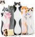 Long Cat Plush Pillow, 43.3in Cute Black Cat Plushie Stuffed Animal Body Pillow, Kawaii Doll Toy Gift