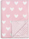 Heart Minky Baby Blanket 30 x 40 Inches for Girls, Soft Plush