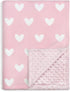 Heart Minky Baby Blanket 30 x 40 Inches for Girls, Soft Plush
