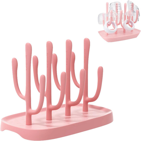 YilulvDeng Pink Baby Bottle Drying Rack, Portable Bottle Holder for Baby Accessories