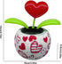 Red Solar Powered Dancing Figurines Toy - Solar Dance Flower, Heart Swing Dancing Flower in Pots, Dashboard Decoration