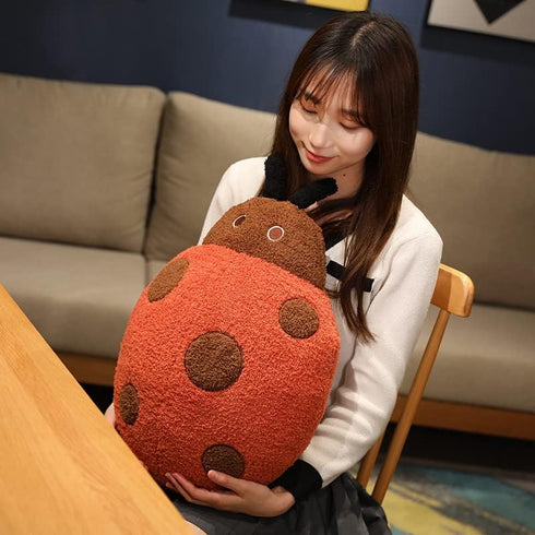Cute Ladybug Plush Pillow - Stuffed Animal Toy for Kids, Kawaii Soft Lady Beetle Gift for Home Decor