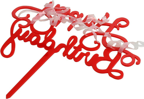Red Happy Birthday Cake Topper - Birthday Party Decorations Supplies