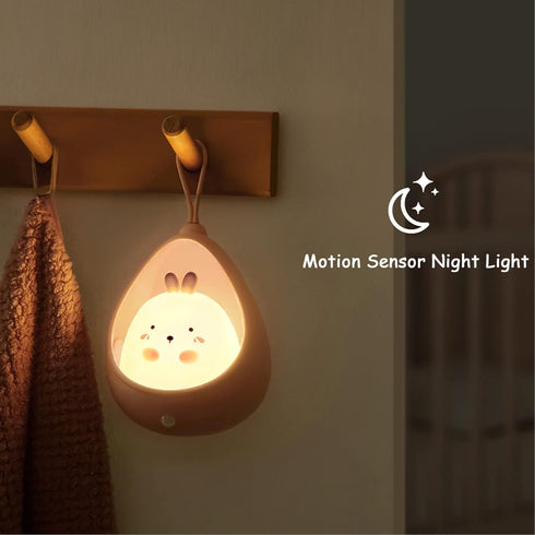 TriPro Cute Kitty Motion Sensor Night Light Wall Lamp,Rechargable,Bedroom Decoration for Kids Baby Toddler Teen Gift