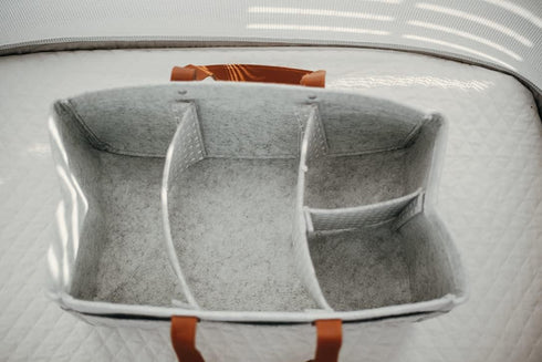 Keller’s Corner Baby Diaper Caddy Organizer, Gray Large & Small Pouch for Changing Table & Car