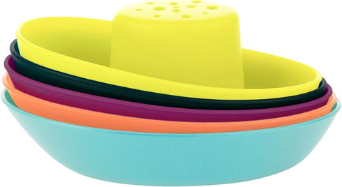 Set 5 Count 10 Boon Fleet Toy Boat Baby Bath Toys - Stacking Boat Toy for Bath Time Fun - Toddler and Baby Stacking