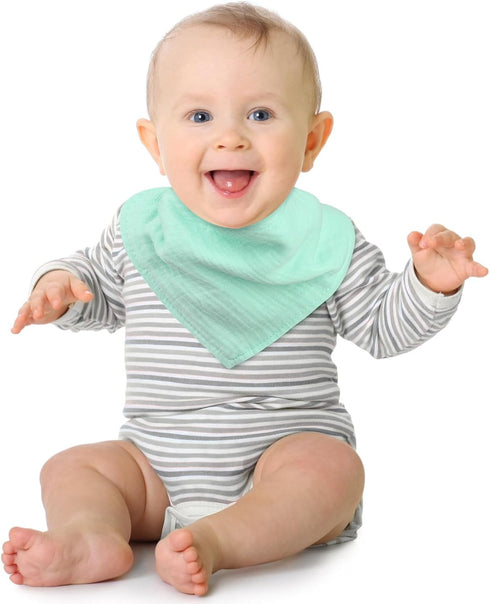 Accmor 10 Pack Muslin Baby Bibs Baby Bandana Drool Bibs 100% Cotton Baby Bibs for Teething and Drooling, Soft Bibs for Baby Girls Boys
