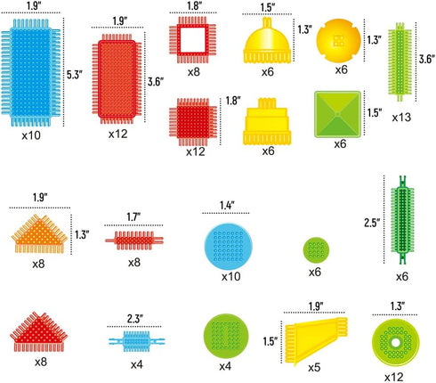 150pcs 3D Set 3-8 teytoy My First Baby Building Toys, Bristle Shape Building Blocks Toy for Kids Ages Years Old, STEM