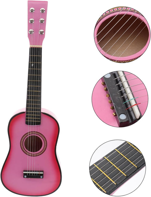 Toddler Toys 23 Inch Acoustic Guitar, Folk Vintage Stringed Instrument Wooden Guitar Birthday Present
