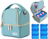 JforSJizT Breastmilk Bottles Cooler Bag with Ice Pack,Nylon Breast Pump Bag Backpack with