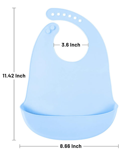 DF DUALFERV 4 pcs Silicone Bibs, Baby Bibs, Bibs for Baby Girls and Baby Boys, Waterproof of Baby Bib, Adjustable Toddler Bibs