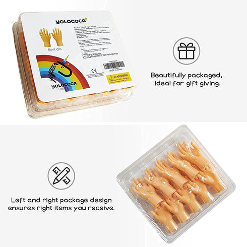 Yolococa Tiny Hands Finger Puppets, Miniature Small Hands, 10 Pieces