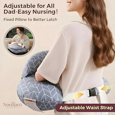 Novelavo Tummy Breastfeeding Pillows for Newborn Support, Nursing Pillow for Comfortable Feeding, Time Pillow for Baby